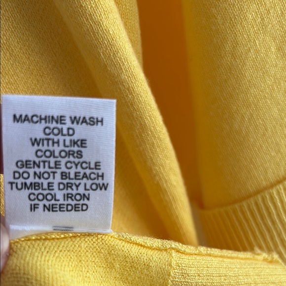89th & Madison Sunny Yellow Knit Cardigan 1/2 sleeve - Picture 11 of 12